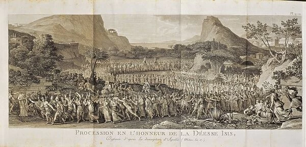 Procession in honour of Goddess Isis, engraving from History of Religions, by Francois Delaulnaye, 1791