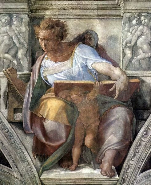 Prophet Daniel from the painted frescos within the Sistine Chapel Rome by Michelangelo