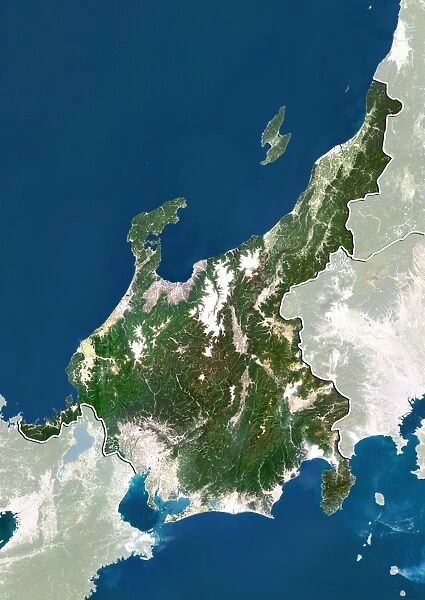Region of Chubu, Japan, True Colour Satellite Image