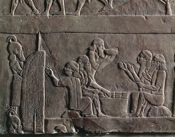 Relief depicting prisoners having meal, from royal palaces of Ashurbanipal at Nineveh