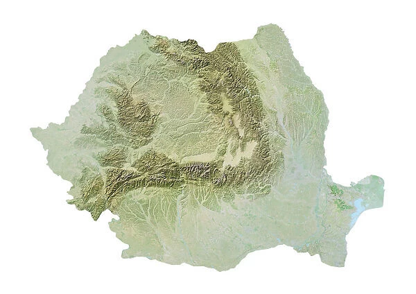 Romania, Relief Map