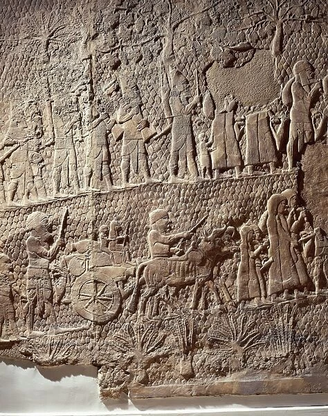 Scene with flight of Elamite soldiers, Relief from Royal Palaces of Nineveh, circa 645 B. C
