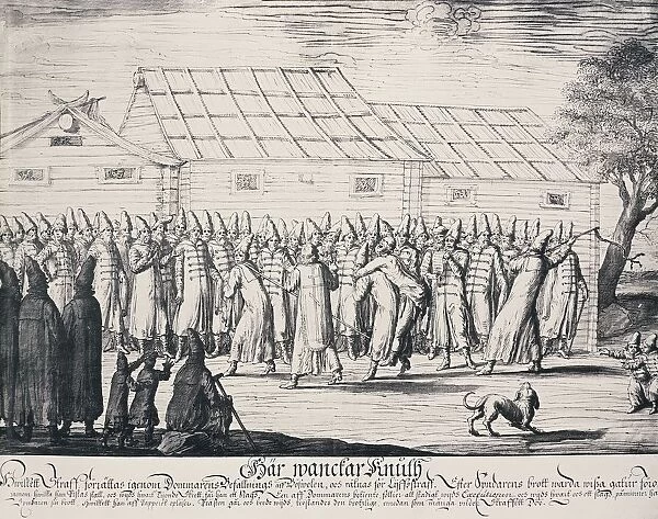 Scene of public whipping taken from Swedish ambassadors Book of Observation, 1674