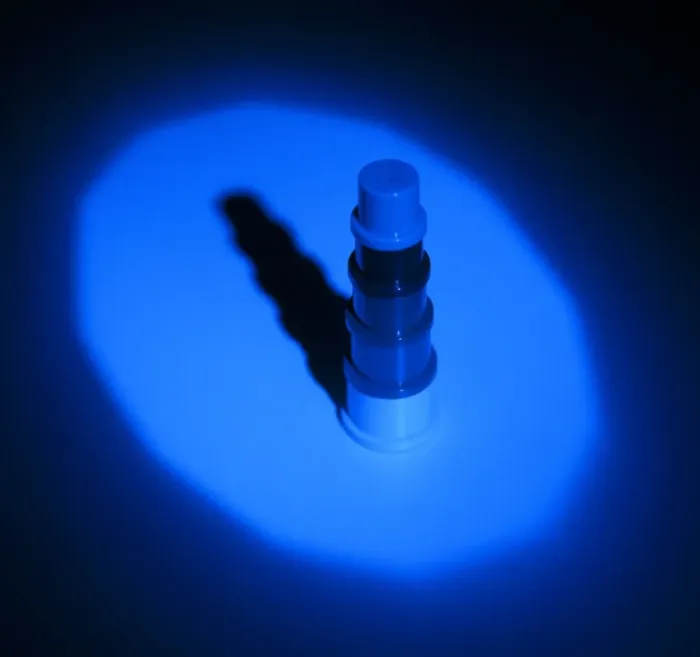 Framed Print : Blue Light Print: Darkened Object with Black Shadow Framed Print : Blue Light Print: Darkened Object with Black Shadow