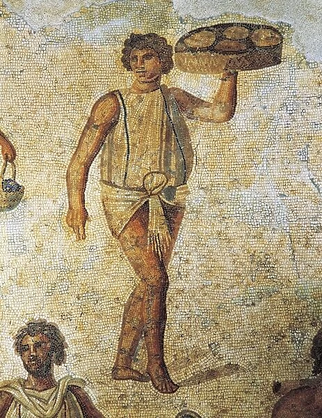 Servant preparing banquet, from Carthage, Mosaic