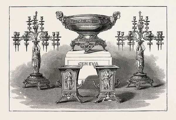 Service Of Plate Presented By The United States Government To Each Of The Geneva Arbitrators