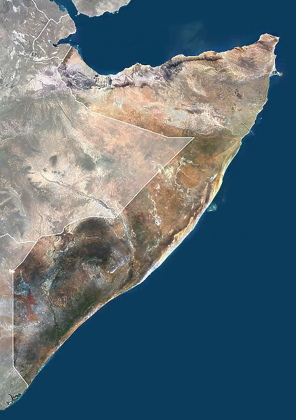 Somalia with borders and mask