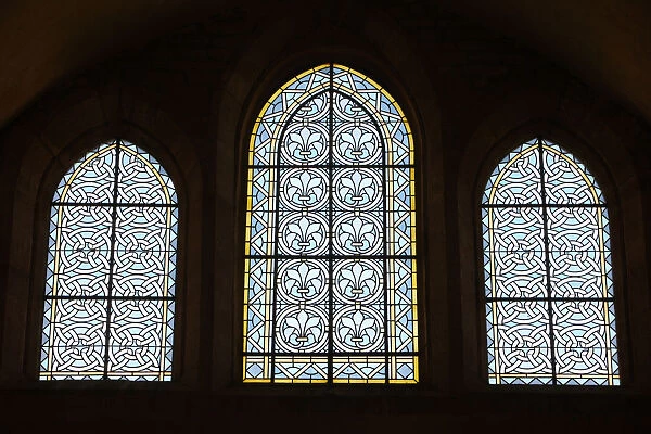 Stained glass in Fontenay abbey church
