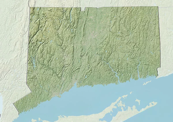 State of Connecticut, United States, Relief Map