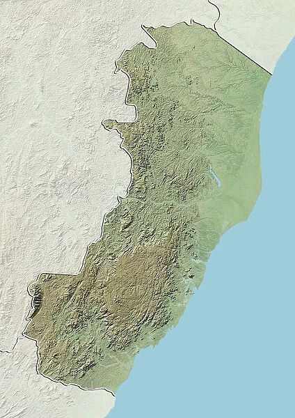 State of Espirito Santo, Brazil, Relief Map