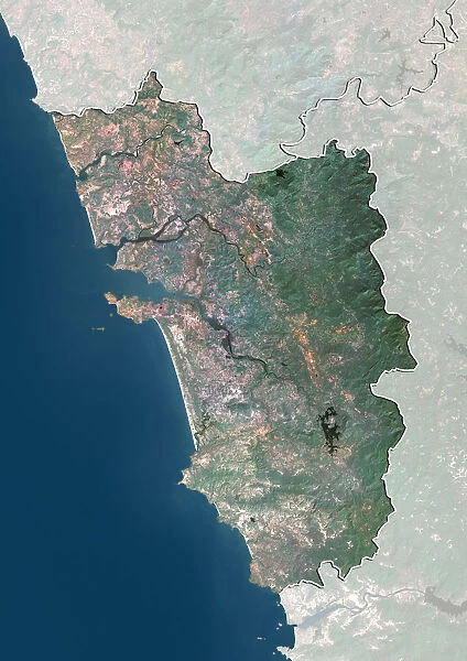 State of Goa, India, True Colour Satellite Image