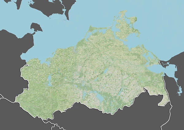 State of Mecklenburg-Vorpommern, Germany, Relief Map
