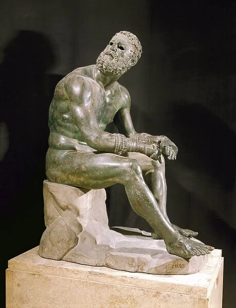 Statue of defeated Boxer by Apollonius Anian, Roman bronze copy of Greek original