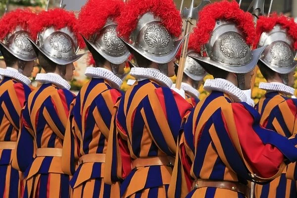 Swiss guards parading