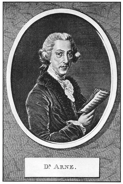 Thomas Augustine Arne (1710-1778) English composer. Engraving