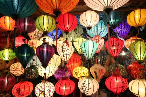 Traditional chinese colorful lanterns for sale. Hoi An. Vietnam