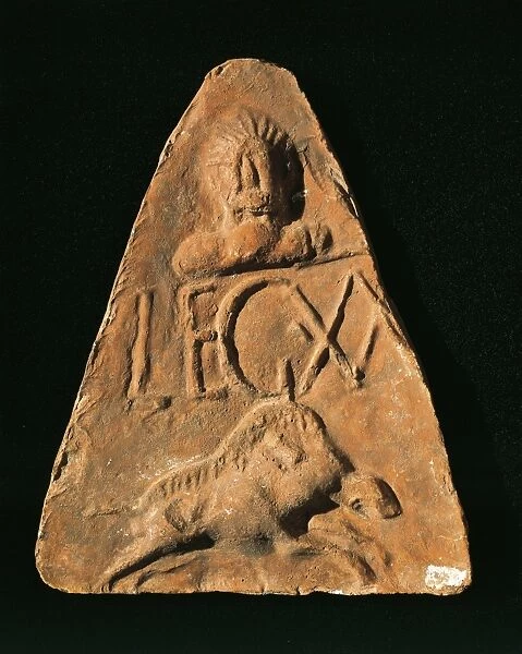 Triangular antefix with mark of Roman Twentieth Victorious Valerian Legion