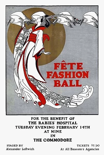 USA: Fete Fashion Ball'. First World War fundraiser poster, New York, c. 1917 USA: Fete Fashion Ball'. First World War fundraiser poster, New York, c. 1917