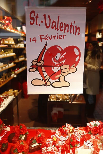 Valentine poster in a shop