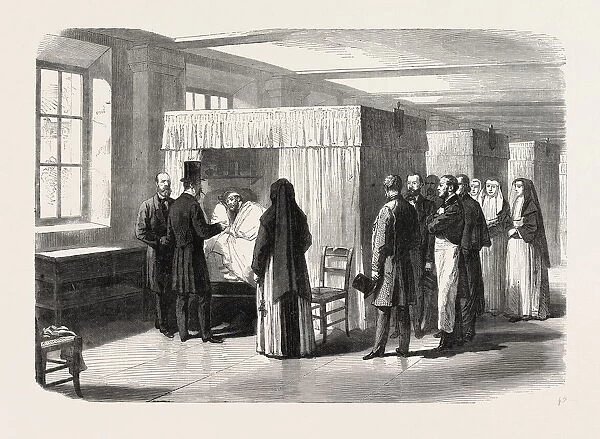 Visit of the Emperor of the French to the Cholera Wards of the Hotel Dieu, France, 1865
