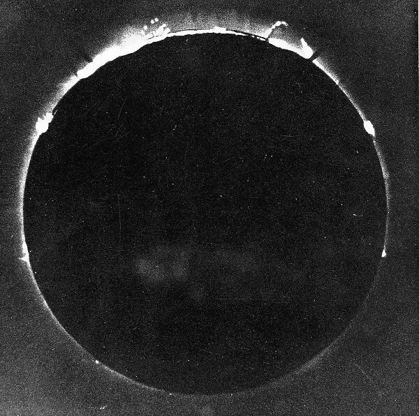 Warren de la Rues photograph of total solar eclipse at Rivabellosa, Spain 18 July 1860