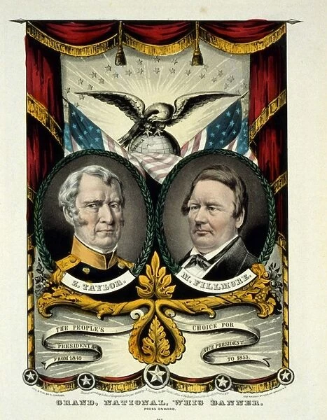 Whig party banner for the election of Major General Zachary Taylor (1784-1850) as