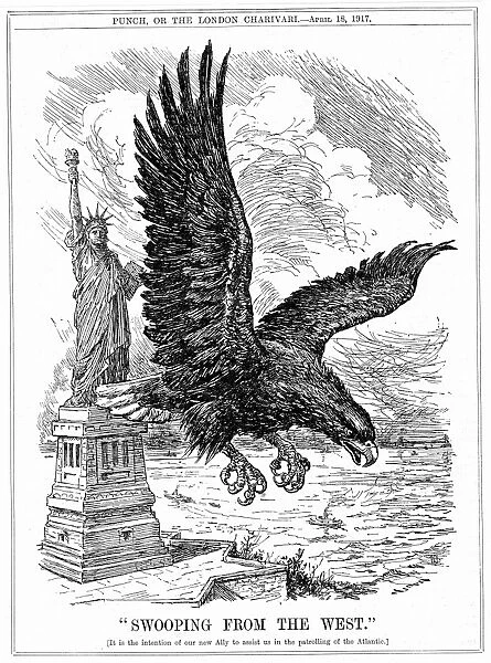 World War I: American eagle swooping to guard the Atlantic