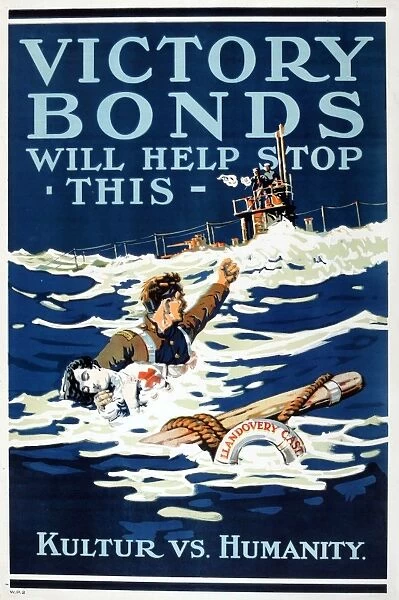 WWII poster Victory Bonds Will Help Stop This