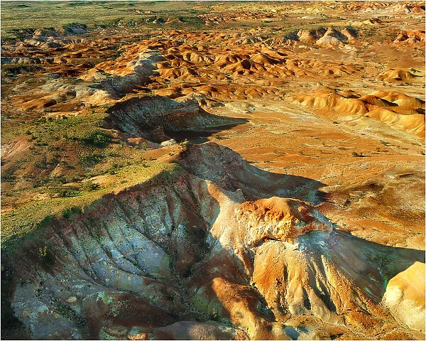 An aerial view of the Painted Hills, outback South Australia
