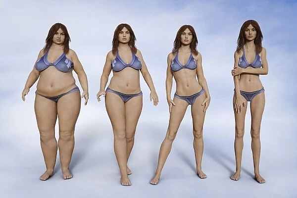 anorexia, ar, augmented reality, bikini, body image, brunette, change, color image