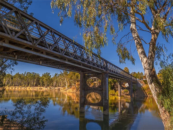 Historic bridge over the Murray river, Corowa, New South Wales, Australia