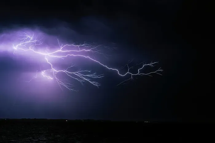 Framed Print : Lightning over the Ocean Print Framed Print : Lightning over the Ocean Print