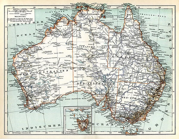 Map of Australia continent 1898