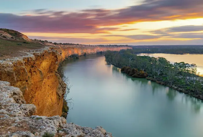 Framed Print : Murray River Sunset Print from Nildottie Cliffs Framed Print : Murray River Sunset Print from Nildottie Cliffs