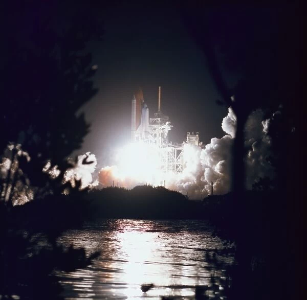 Night launch of the space shuttle