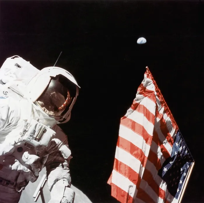 Framed Print : Apollo 17 Astronaut on the Moon Print Framed Print : Apollo 17 Astronaut on the Moon Print