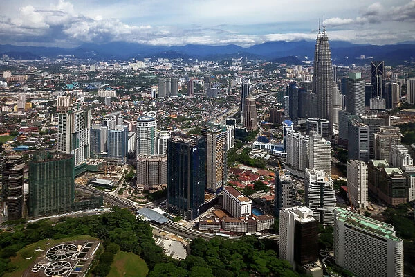 View of City of Kuala Lumpur And Petronas Towers, Malaysia, South-East Asia