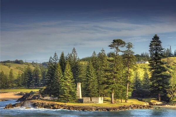 A view to the historic convict built Salt house sitting by Emily bay, Kingston, Norfolk Island