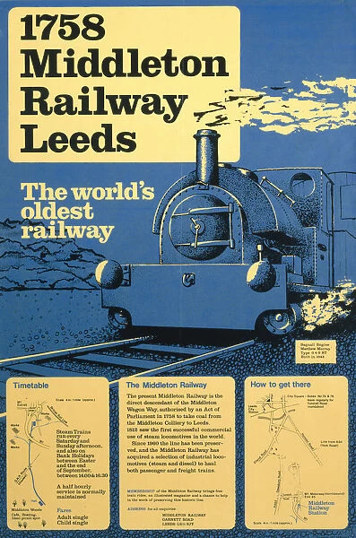 1758 Middleton Railway, Leeds, MR poster, c 1970s