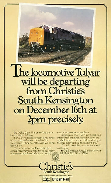 1983-8410. Poster, BR  /  Christie s. The Locomotive Tulyar.Poster