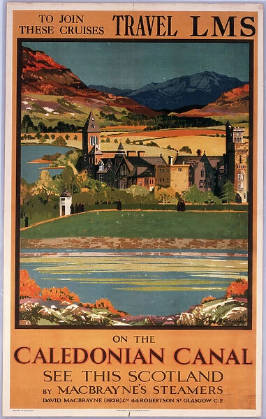 Caledonian Canal, MacBrayne  /  LMS poster, c 1930s