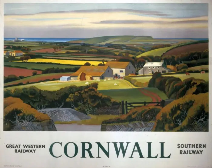 Framed Print : Cornwall Print, 1936 GWR / SR Poster Framed Print : Cornwall Print, 1936 GWR / SR Poster