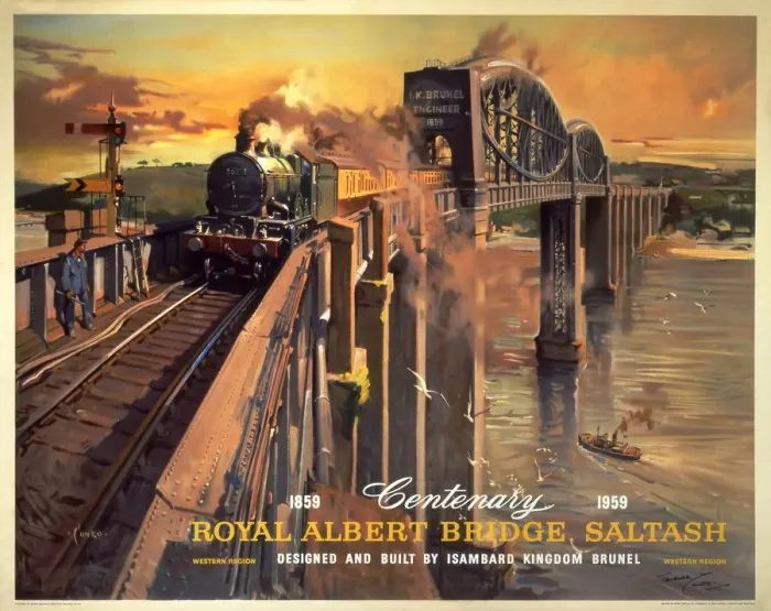 Framed Print : The Royal Albert Bridge Print, 1958