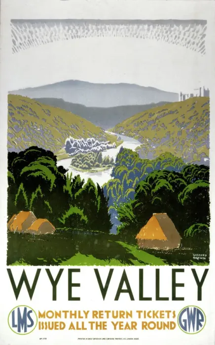 Framed Print : Wye Valley Print, 1938 Framed Print : Wye Valley Print, 1938