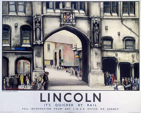 Lincoln: The Stonebow, LNER poster, 1930