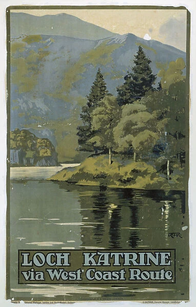 Loch Katrine via West Coast Route, LNWR  /  CR poster, c 1910