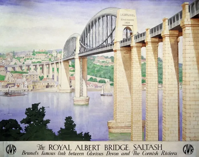 Framed Print : The Royal Albert Bridge Print, 1945