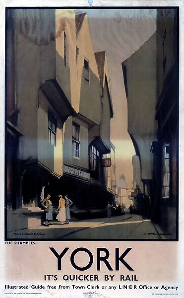 The Shambles, York, LNER poster, c 1930s