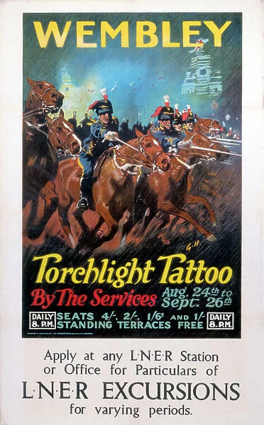 Wembley - Torchlight Tattoo, LNER poster, c 1924