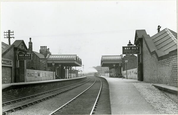 Whalley station, Lancashire & Yorkshire Railway. General view of the station, looking north